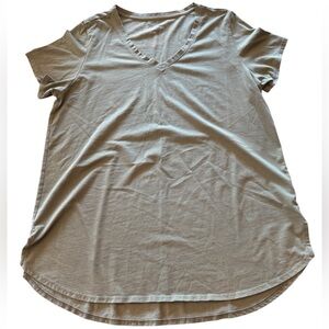 Soft Surroundings Light Green V-Neck Short Sleeve T-Shirt XL